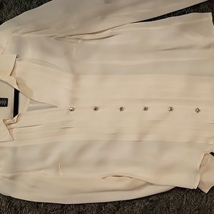 White House Black Market. Beige silk blouse size 0